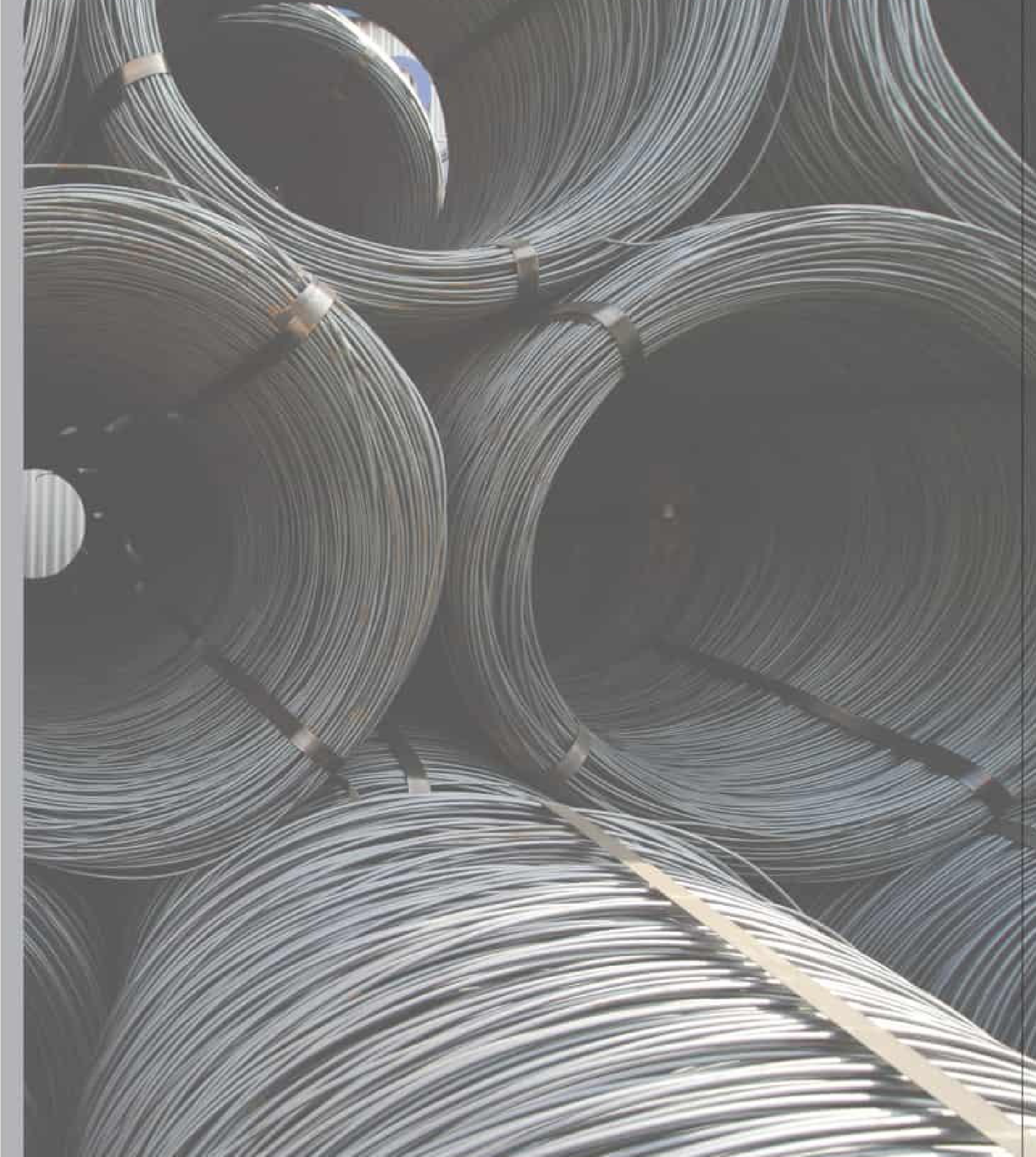 Coils of drawn steel wire ready for processing